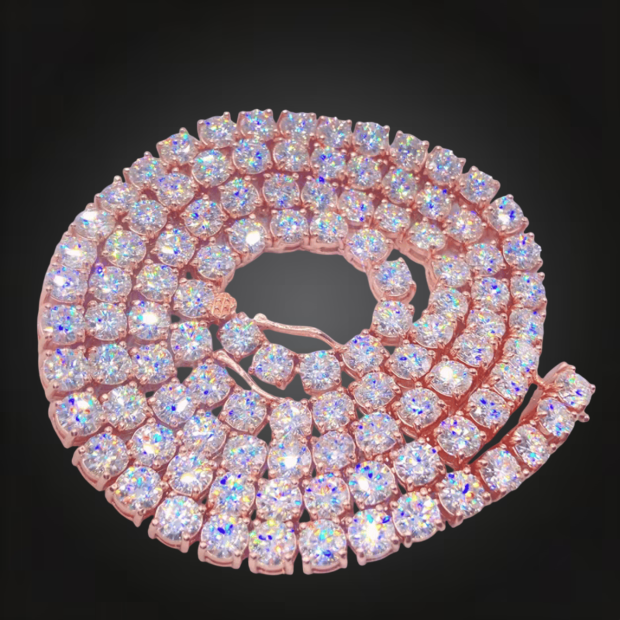 4MM Moissanite Tennis Chain - 18K Rose Gold
