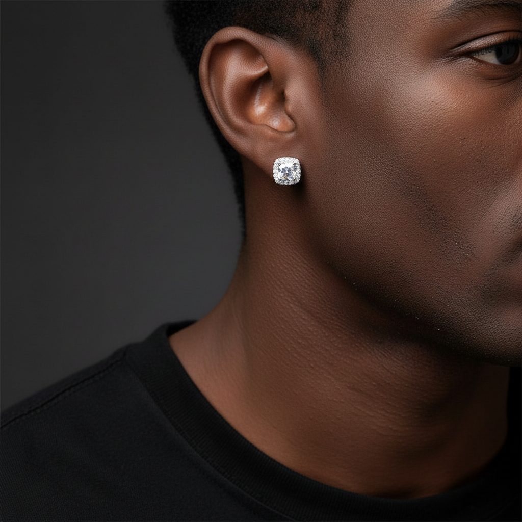 6.5MM Moissanite Stud Earrings - Silver