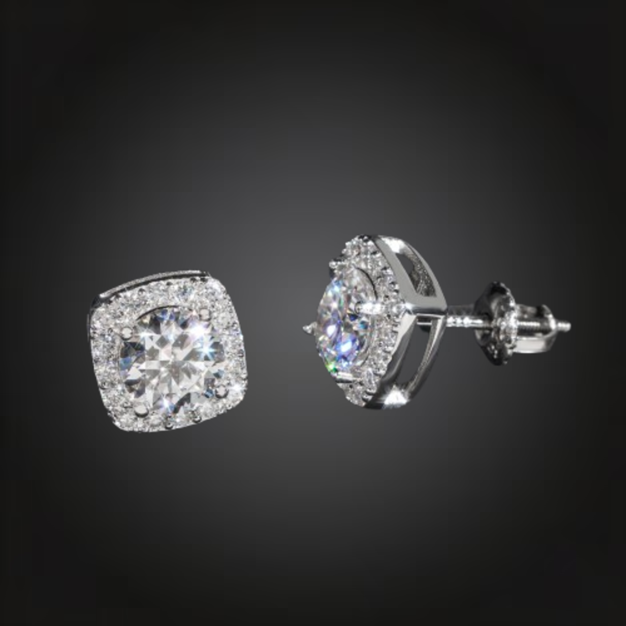 6.5MM Moissanite Stud Earrings - Silver
