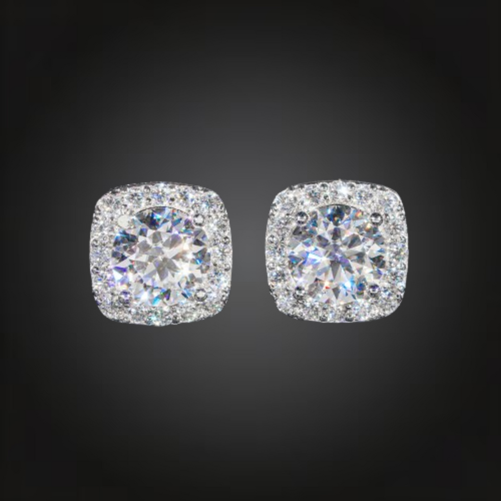6.5MM Moissanite Stud Earrings - Silver