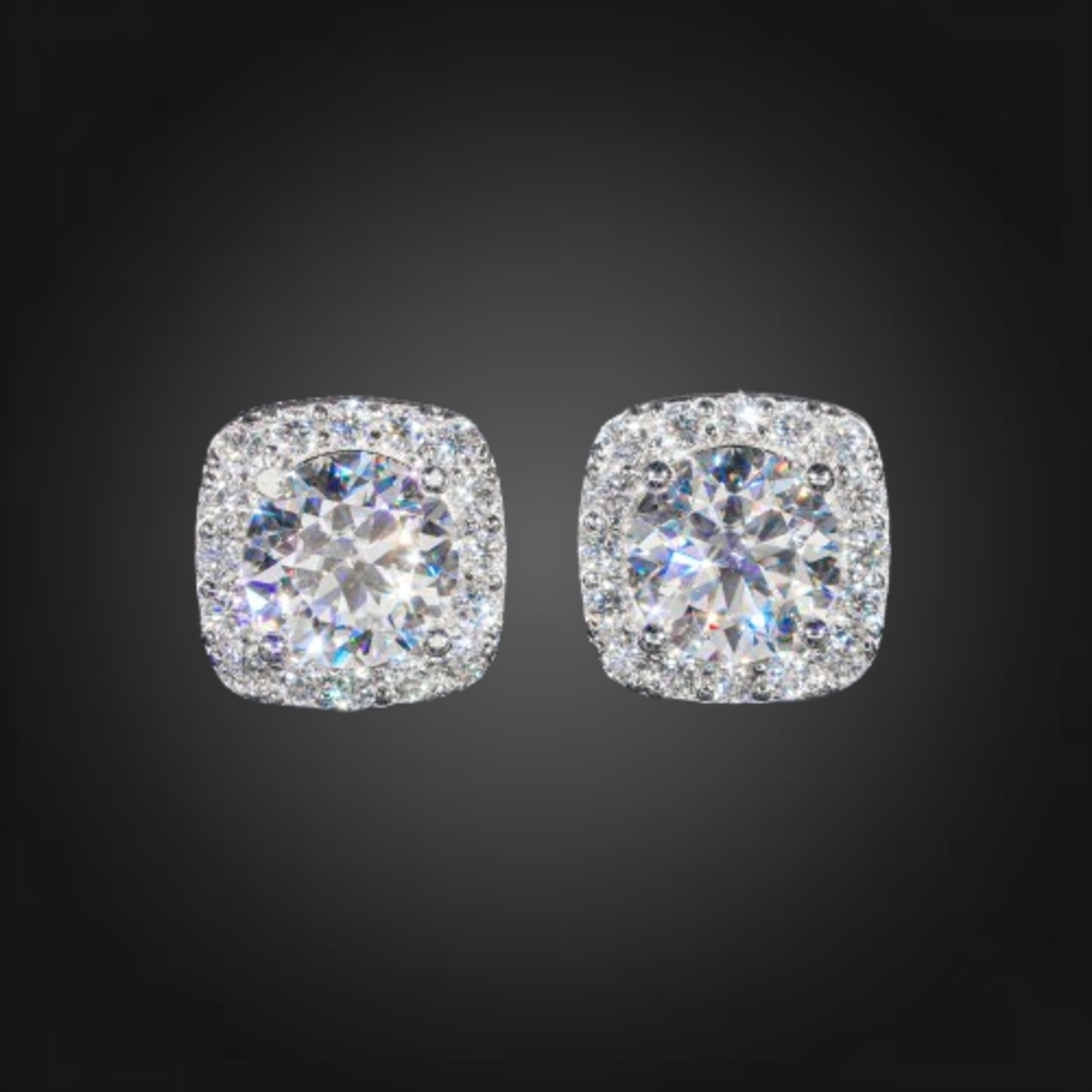 6.5MM Moissanite Stud Earrings - Silver