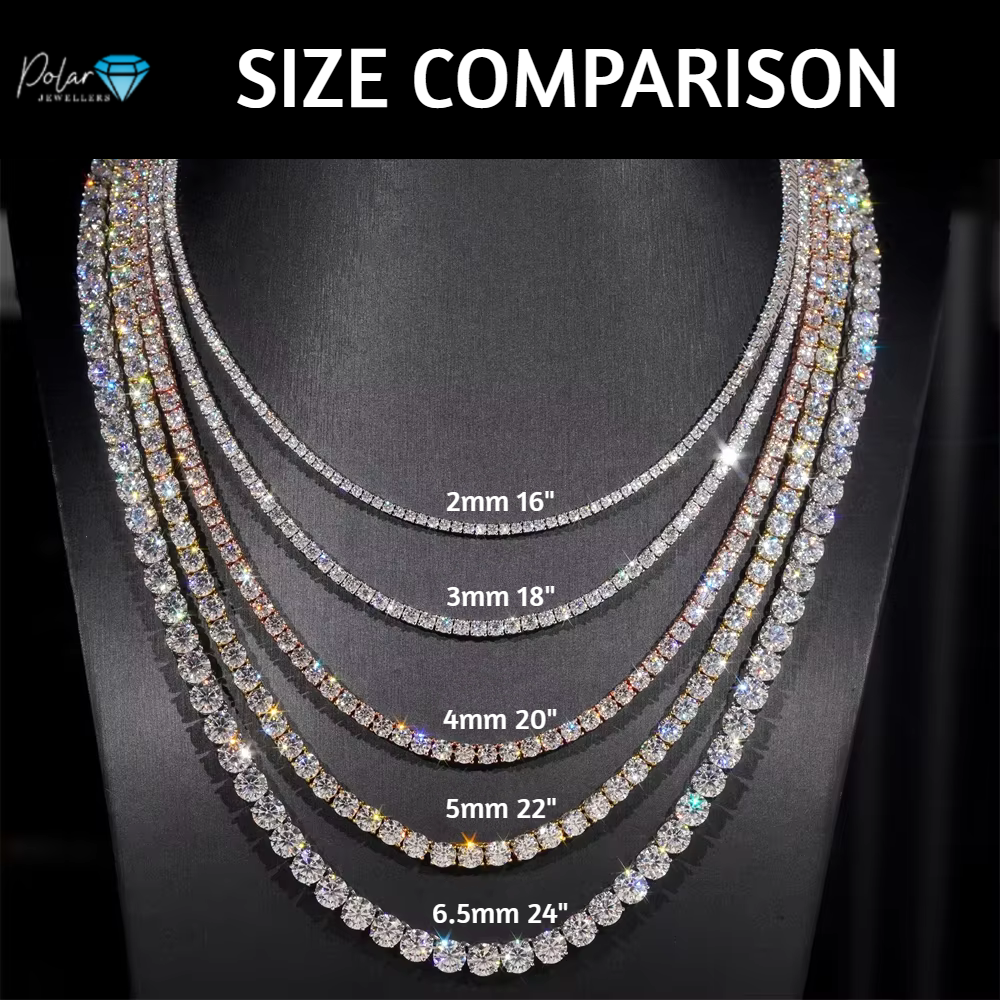 4MM Moissanite Tennis Chain - 18K Rose Gold